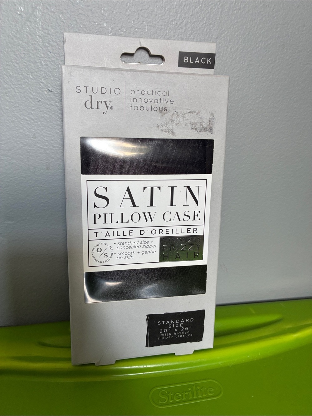 NIP Studio Dry Black Satin Standard Size Pillow Case bedroom house